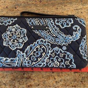 Vera Bradley Navy Blue Quilted Paisley wristlet